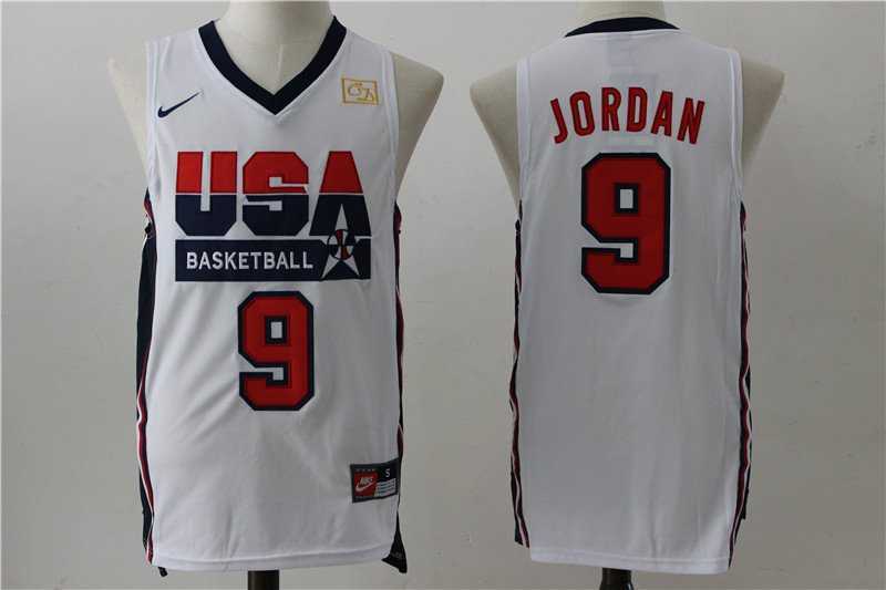 1992 Olympics Team USA #9 Michael Jordan White Swingman Jersey->team usa basketball->NBA Jersey